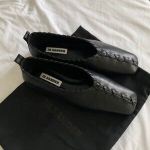 JIL SANDER Leather Ballerina Flats